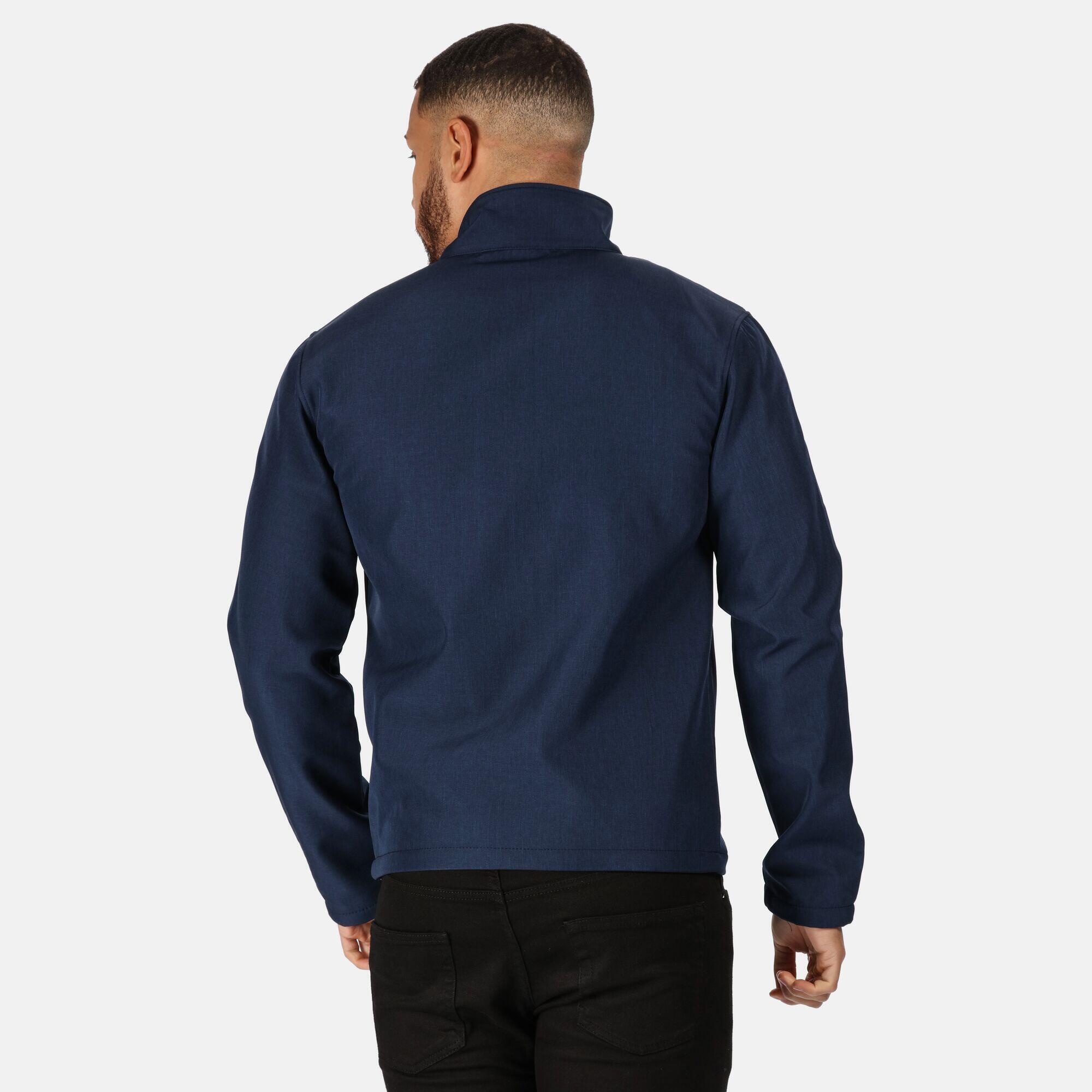 Mens Limestone Marl Soft Shell Jacket (Navy Marl) 2/5