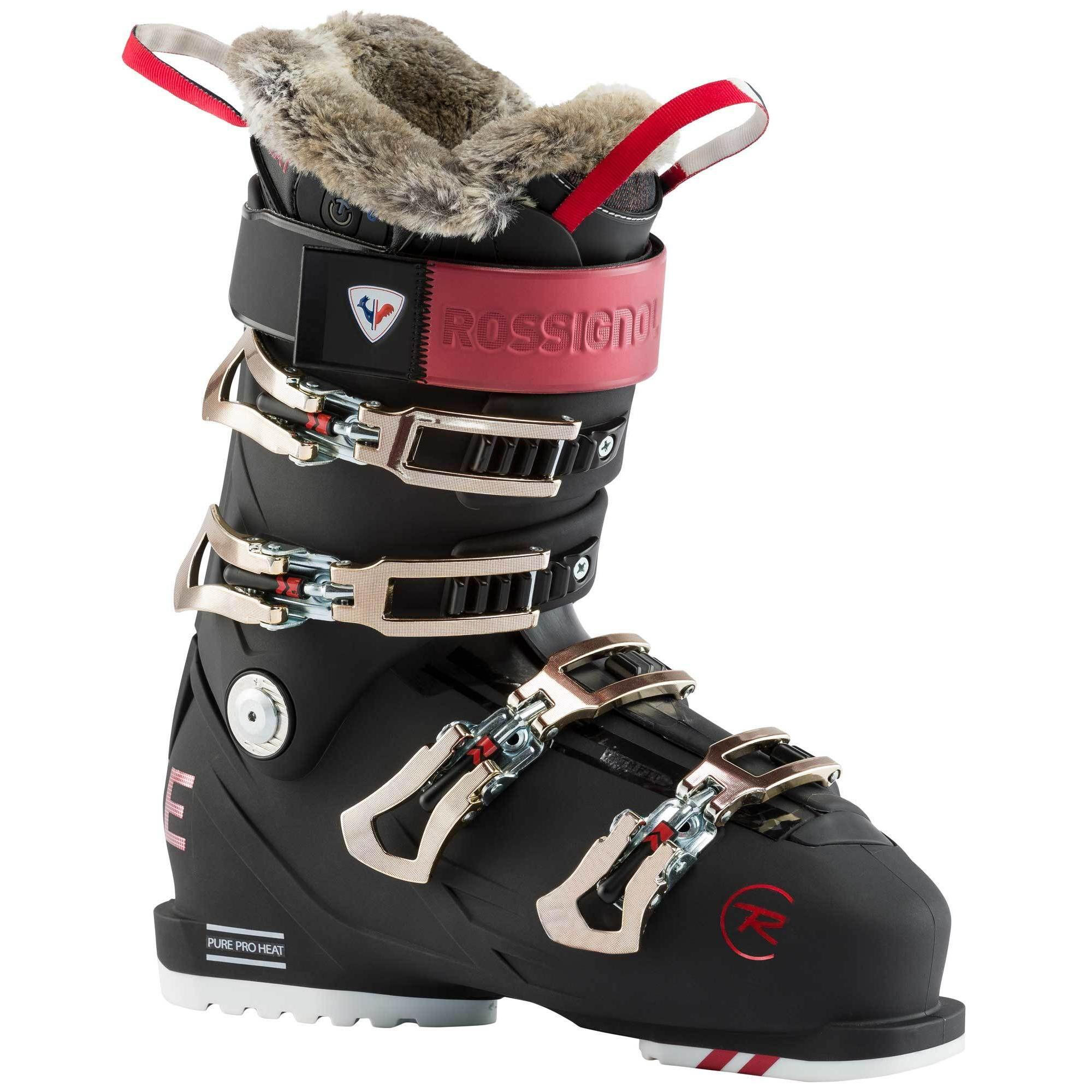 Botas de ski mulher forro de pele fivelas ajustáveis pure pro heat