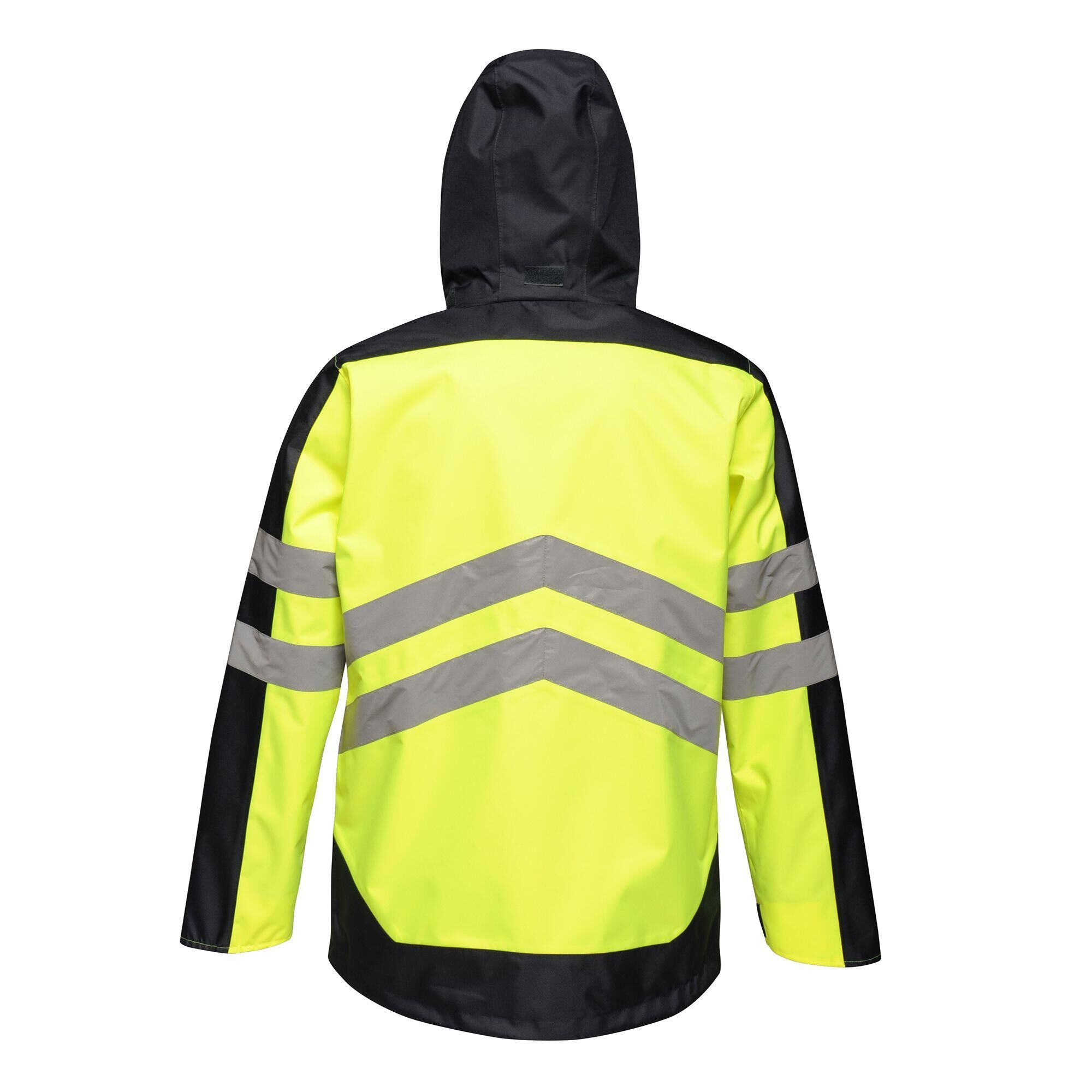 REGATTA Mens HiVis Waterproof Insulated Reflective Jacket (Yellow/Navy)