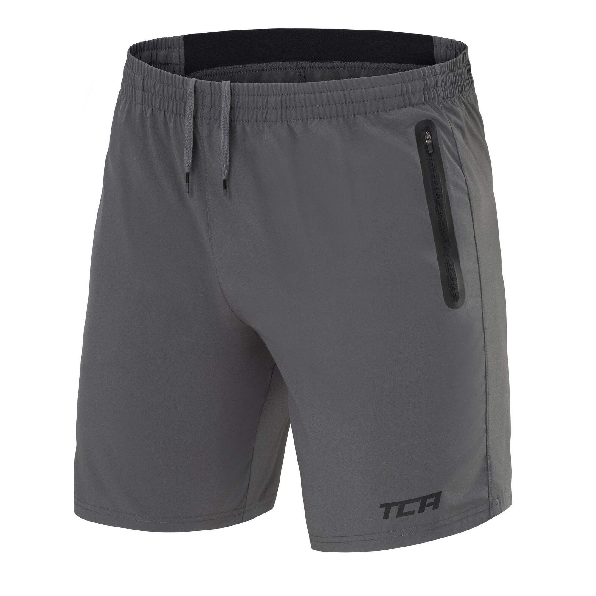 TCA Mens Elite Tech Lightweight Running or Gym Training Shorts with Zip Pockets 