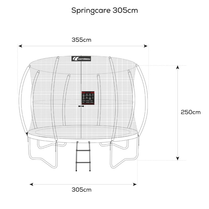 Trampoline Springcare 305cm - Sans ressorts = Sécurité renforcée