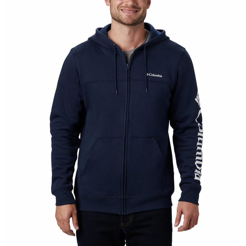 Logo fleece fz heren wandel fleece - collegiate navy