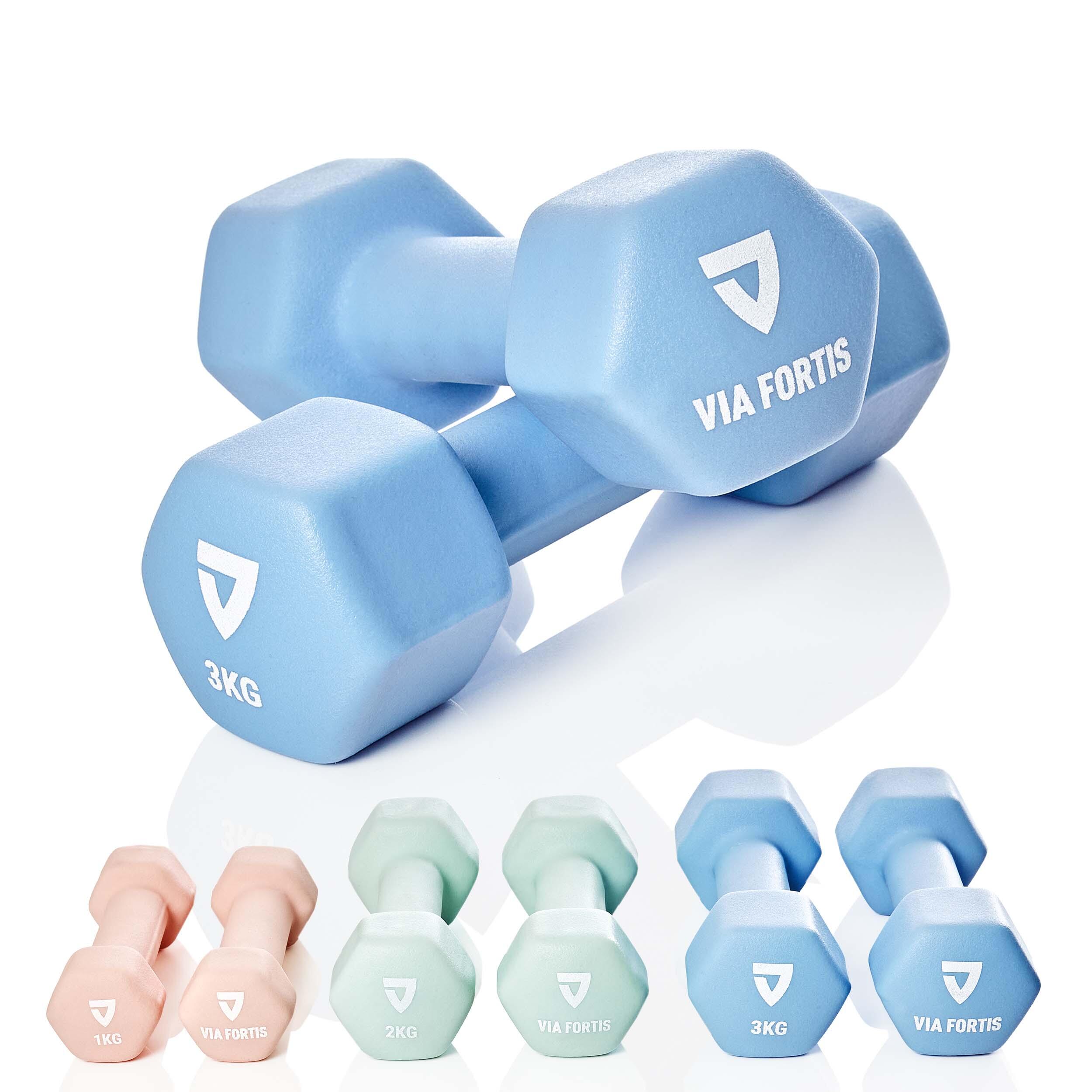 VIA FORTIS Premium-Neopren-Hanteln, rutschfest, für Krafttraining und Muskelaufbau