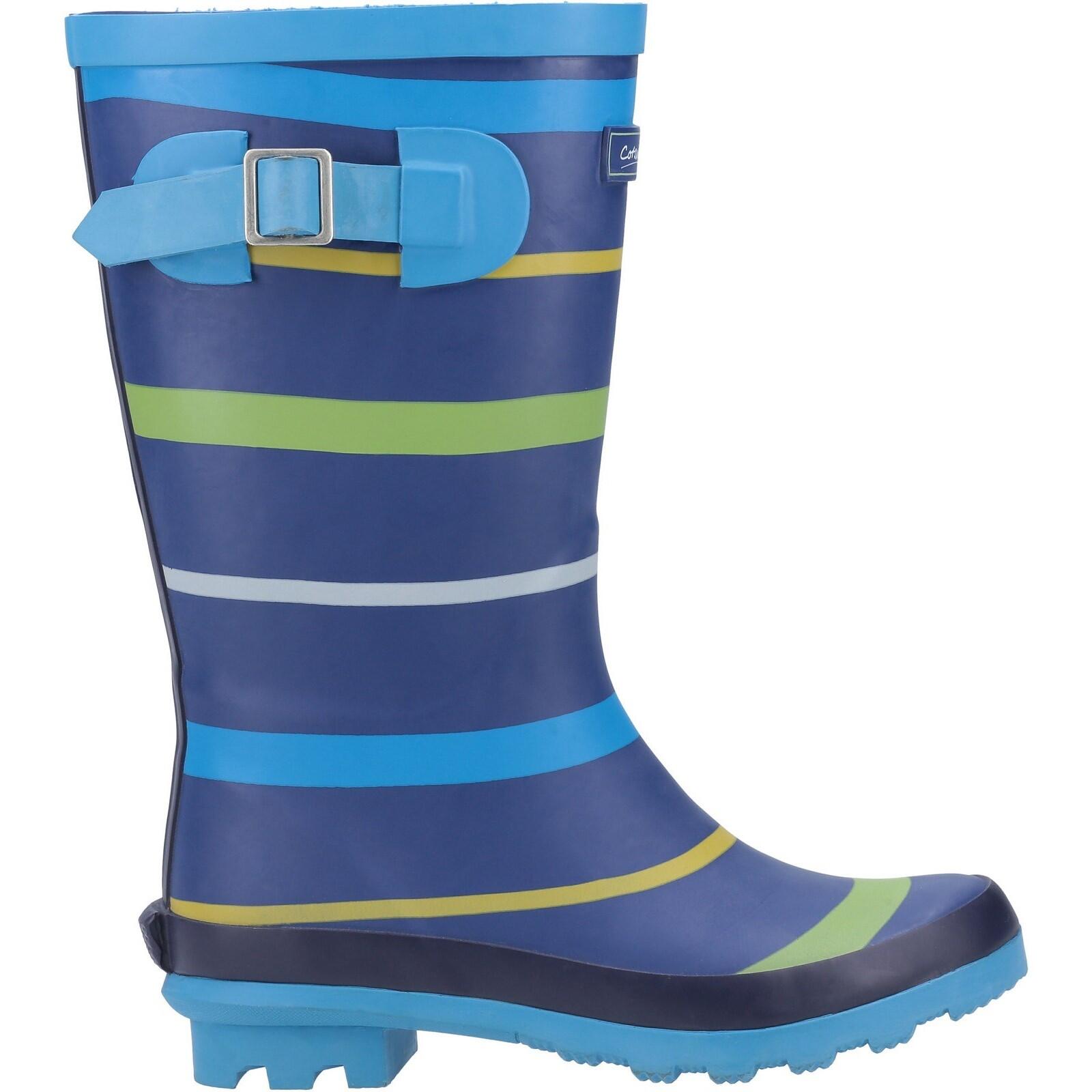 COTSWOLD Stripe Wellington Childrens Wellingtons BLUE