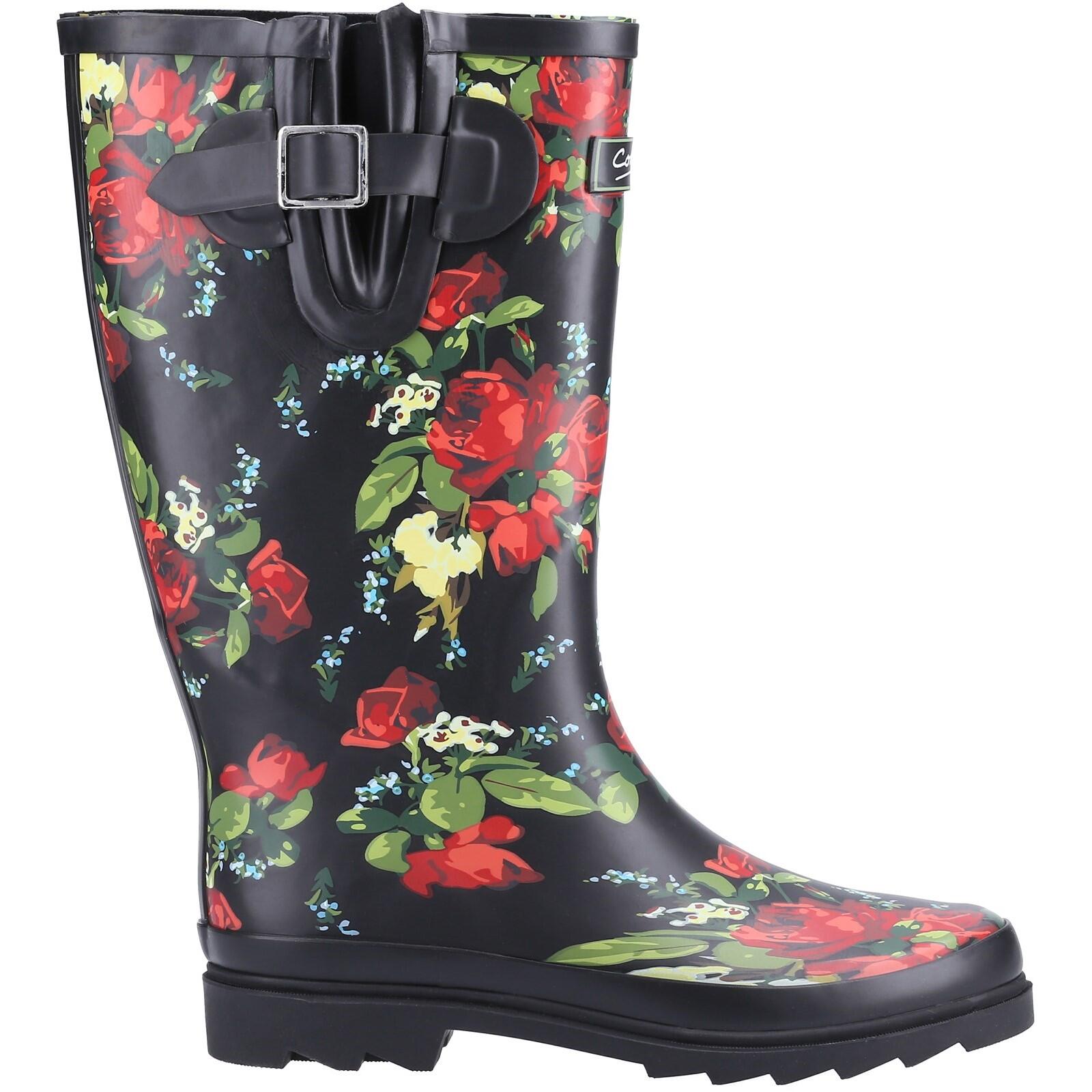 Blossom Patterned Wellingtons RED 1/4
