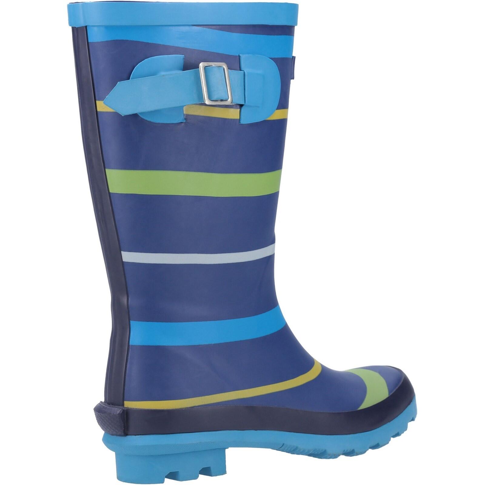 Stripe Wellington Childrens Wellingtons BLUE 3/4