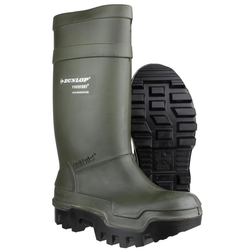 Botas de agua Impermeables Dunlop Purofort Thermo + Full Safety Verde