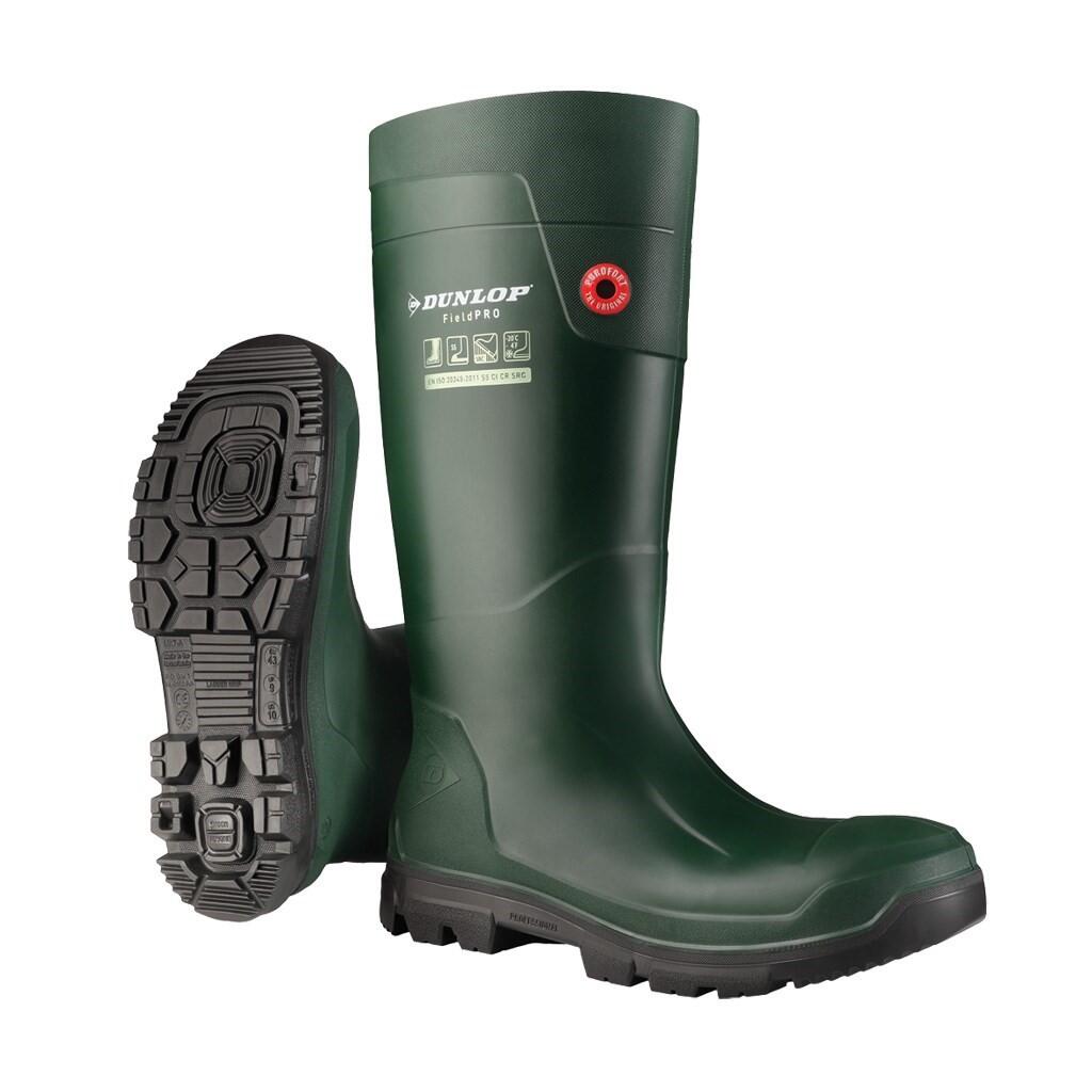 FieldPro Full Safety Safety Wellingtons GREEN 4/5