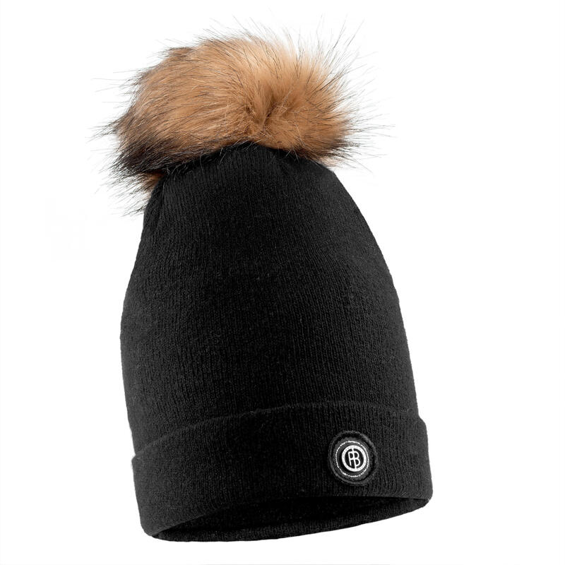 Bonnet Avec Pompon Poivre Blanc 6180 Black Femme