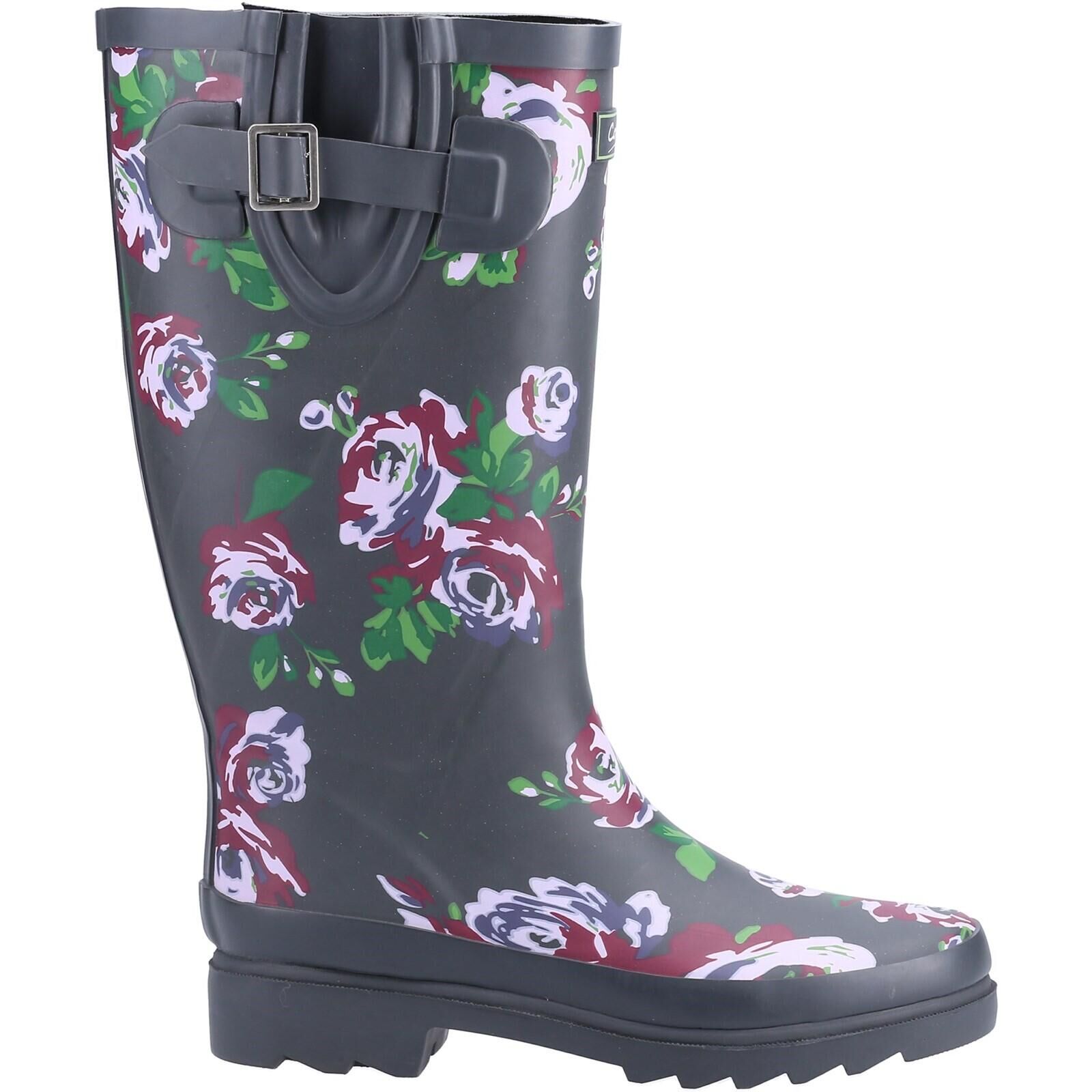 COTSWOLD Blossom Patterned Wellingtons Purple