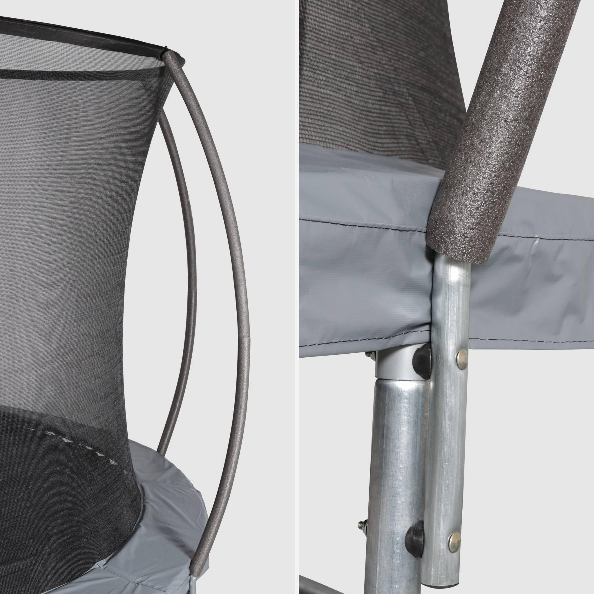 Trampoline rond 245cm gris avec filet de protection intérieur Pluton Inner 2/5