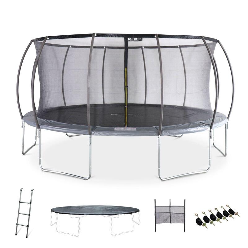 Trampolín redondo 490cm gris con accesorios - Júpiter Interior XXL 4,90m 490 cm