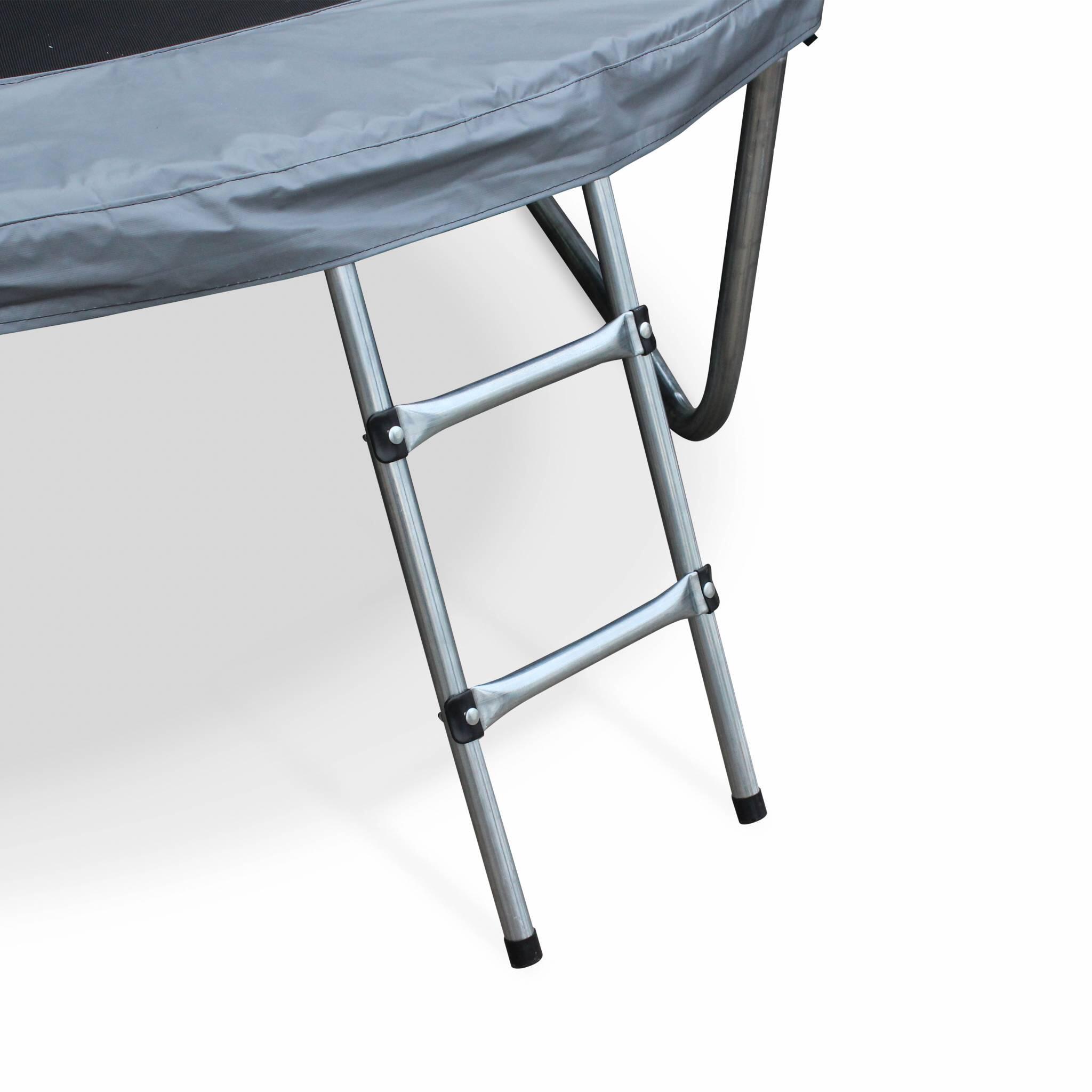 Trampoline rond 245cm gris avec accessoires - Pluton Inner XXL - 2,45 m 250 cm 5/5