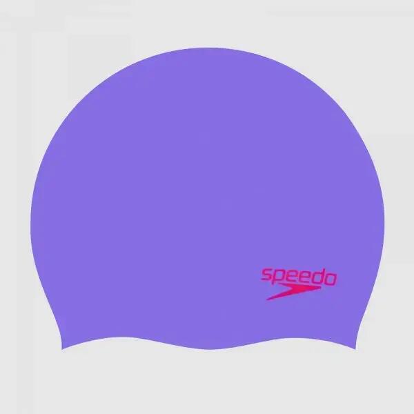 Speedo Moulded Silicone Cap, Purple
