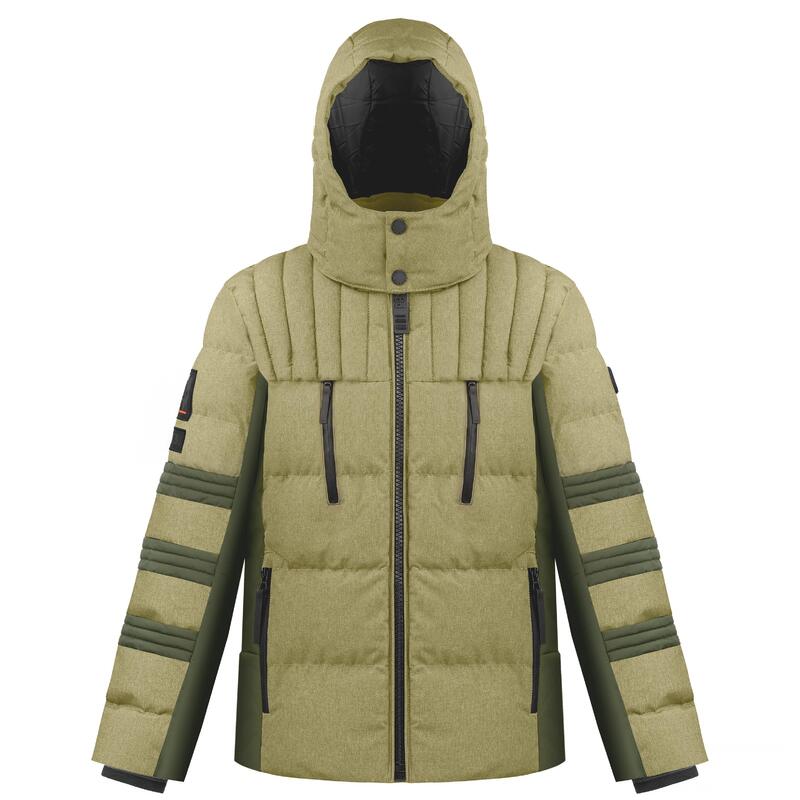 Pimienta blanca 1215 Abrigo de hombre verde jaspeado