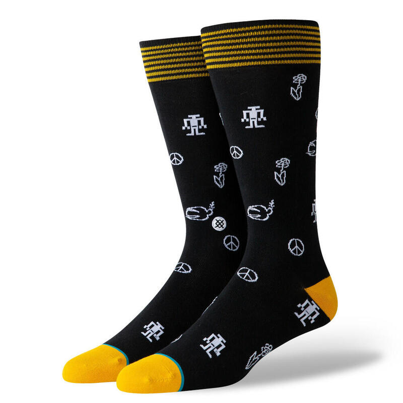 CHAUSSETTES HOMME ROBOT PEACE BLACK