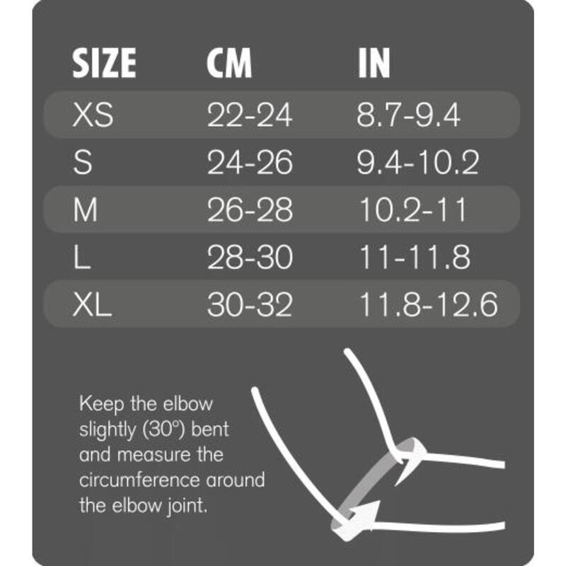 X-RX Ellenbogenbandage – 7 mm – Schwarz – Links