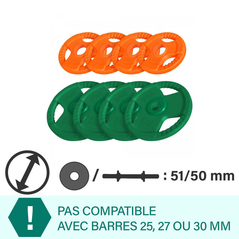 Hantelscheibe 50/51mm Olympia Gummi Gripper 1,25-25 KG