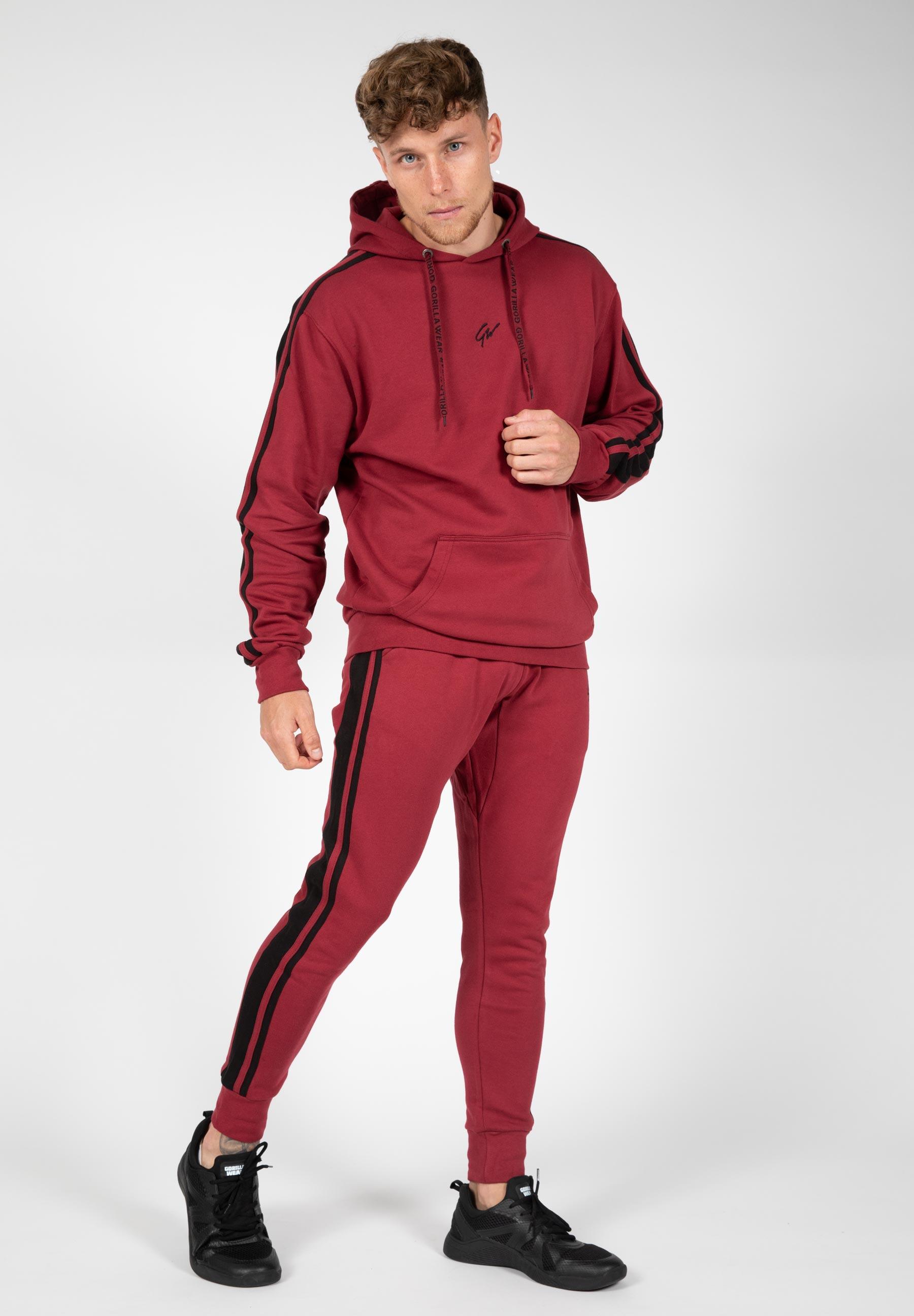 Pantalón Chándal Fitness Largo Hombre GORILLA WEAR Banks Rojo 3/5