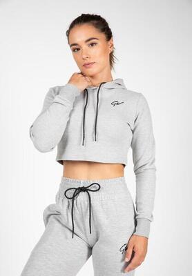 Pixley crop top hoodie - grijs