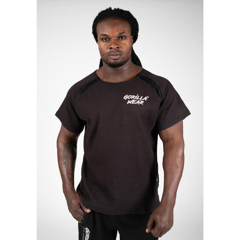 Camiseta Musculación Manga Corta Hombre GORILLA WEAR Agustine Old School Marrón