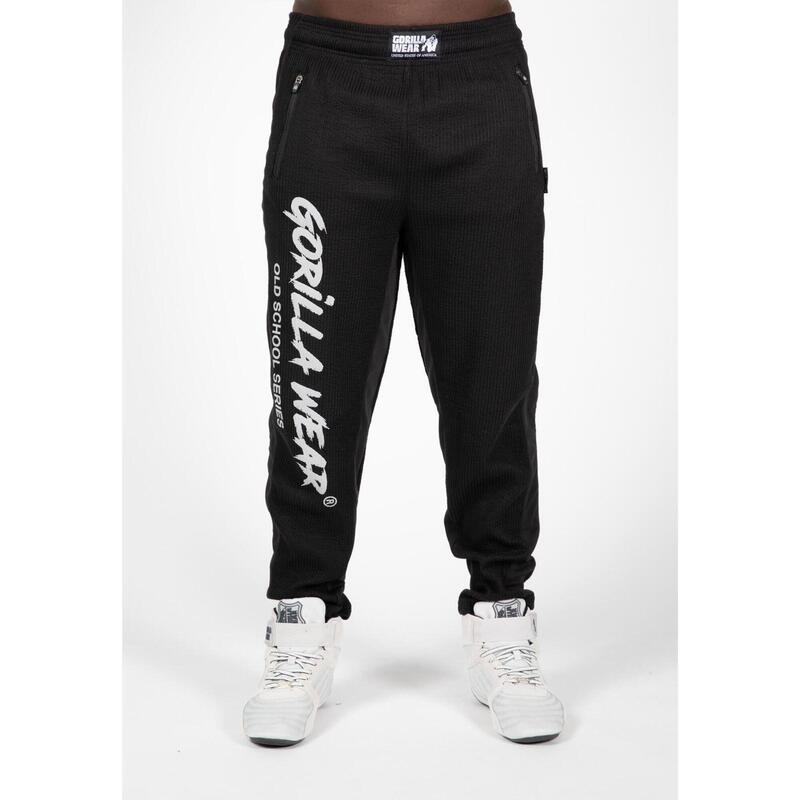 Pantalón Chándal Fitness Largo Hombre GORILLA WEAR Augustine OldSchool Negro
