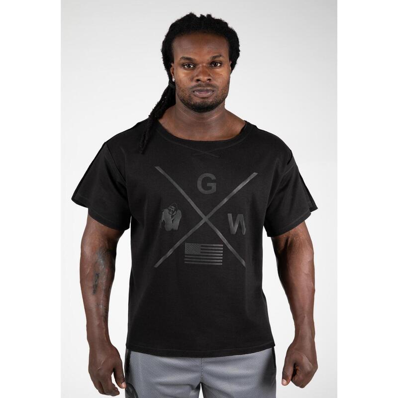 Camiseta Musculación Manga Corta Hombre GORILLA WEAR Sheldon Negro