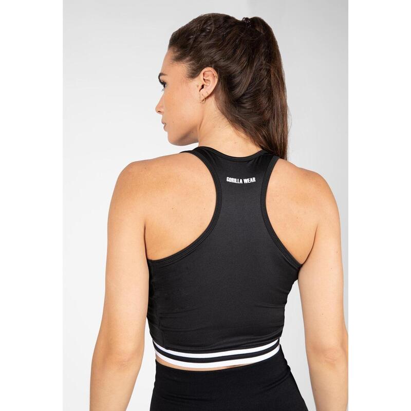 Mesa Zip Front Crop Top  Black