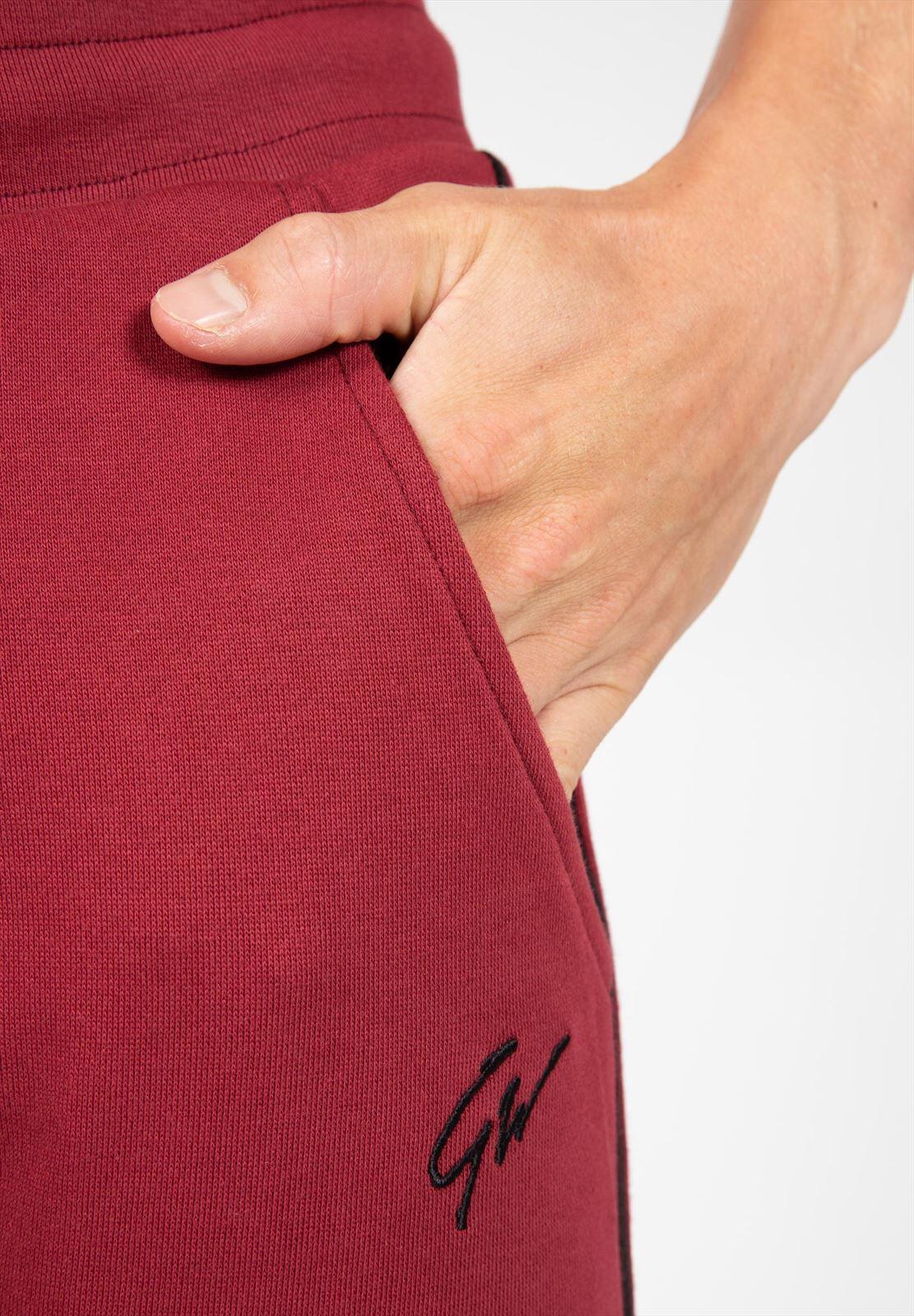 Pantalón Chándal Fitness Largo Hombre GORILLA WEAR Banks Rojo 4/5