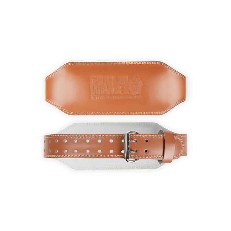Gorilla Wear 6 Inch Padded Leather Lifting Belt  Brown