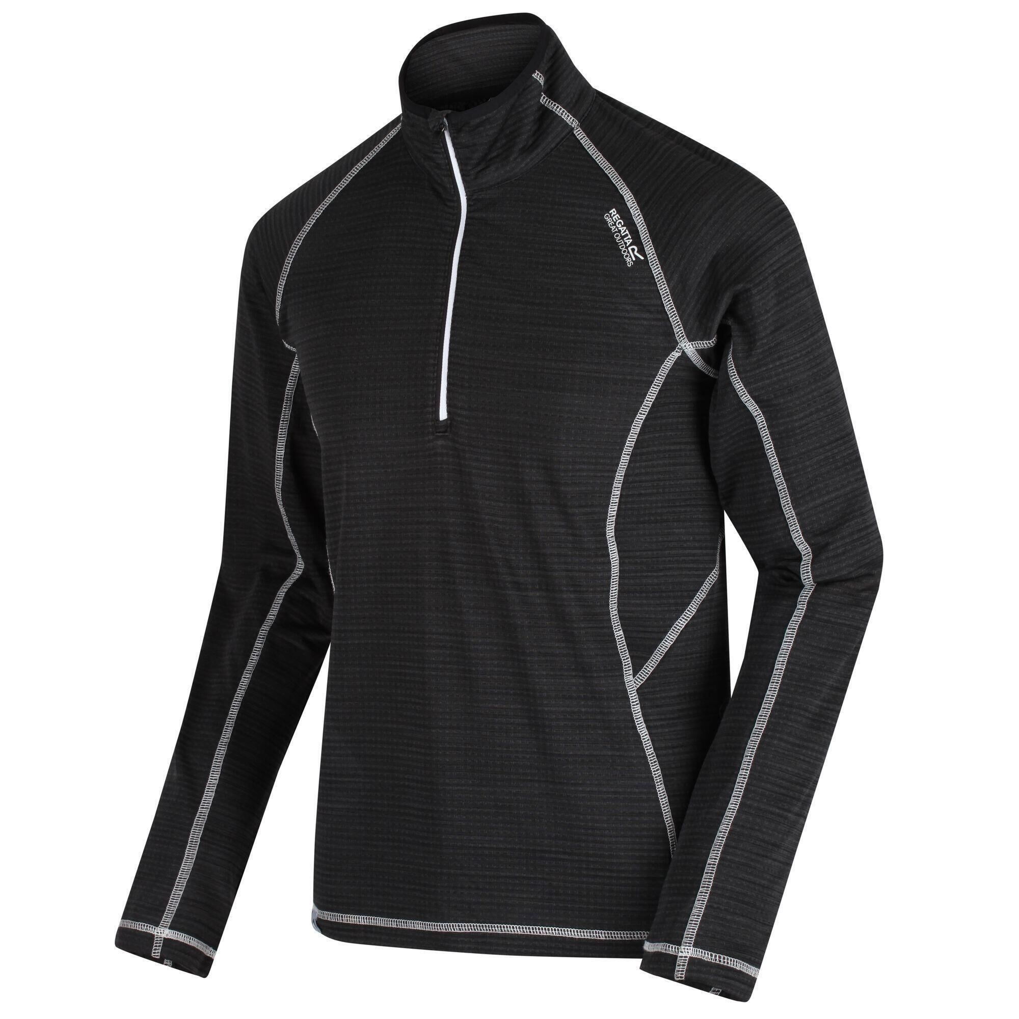 REGATTA Mens Yonder Quick Dry Moisture Wicking Half Zip Fleece Jacket (Black)