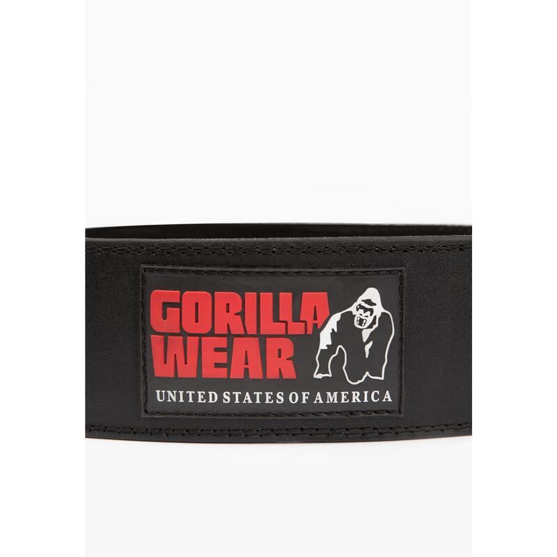 Gorilla Wear 4 Inch Padded Leather Lifting Belt  Black/Red