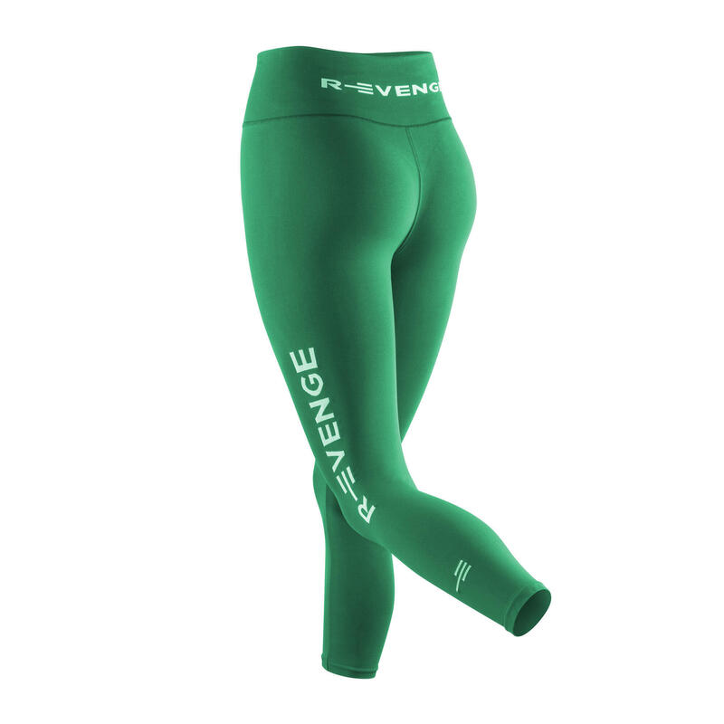 Leggings push up Q-Skin de corrida técnicos de mulher verde