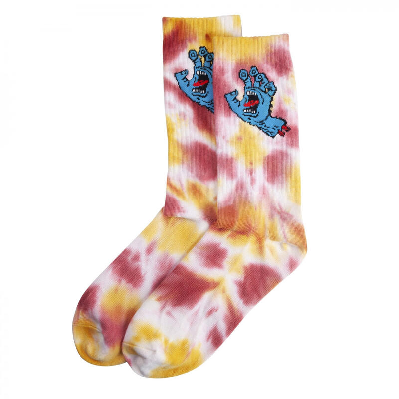 CHAUSSETTES HOMME SCREAMING HAND TIE DYE WHITE/MUSTARD/KETCHUP
