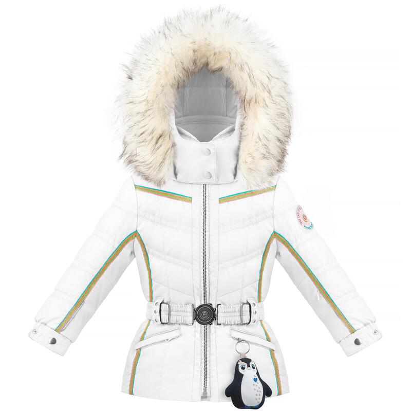 Chaqueta blanca para niña Pepper 1002 con cinturón