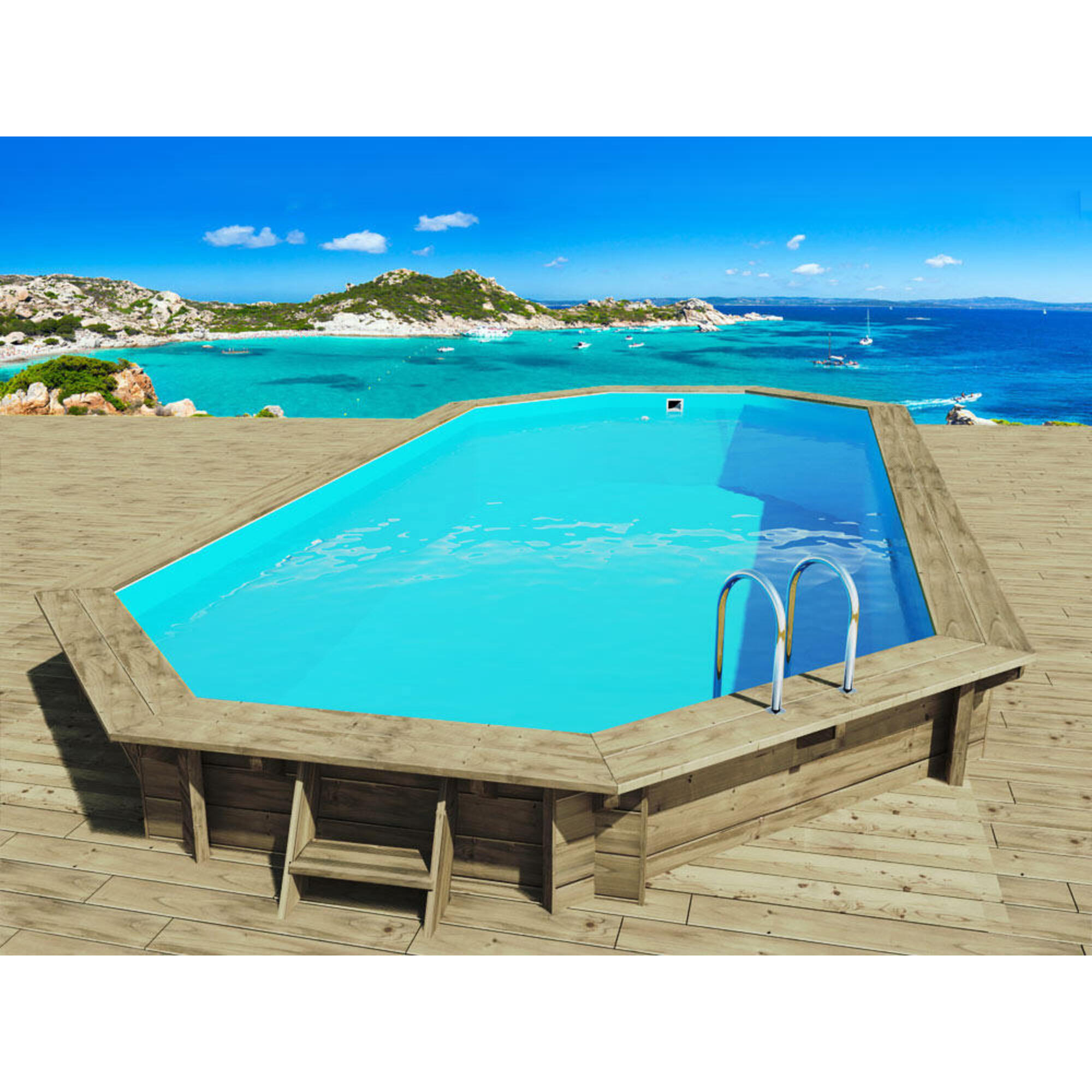 HABITAT ET JARDIN Piscine bois " Ibiza " - 8,57 x 4,57 x 1,31 m