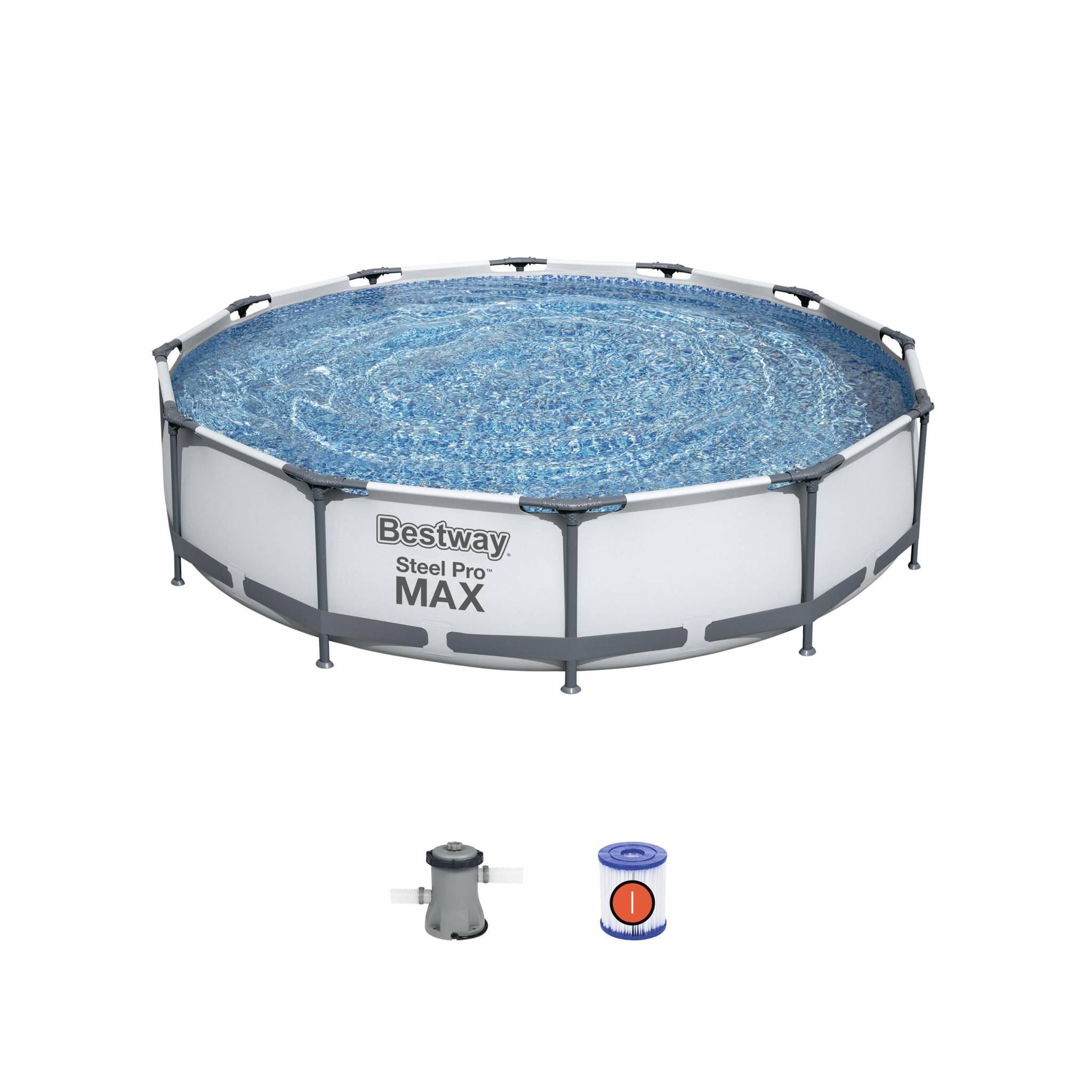 Piscina tubular BESTWAY - Opalite blanche - piscina redonda Ø3,6m com bomba de