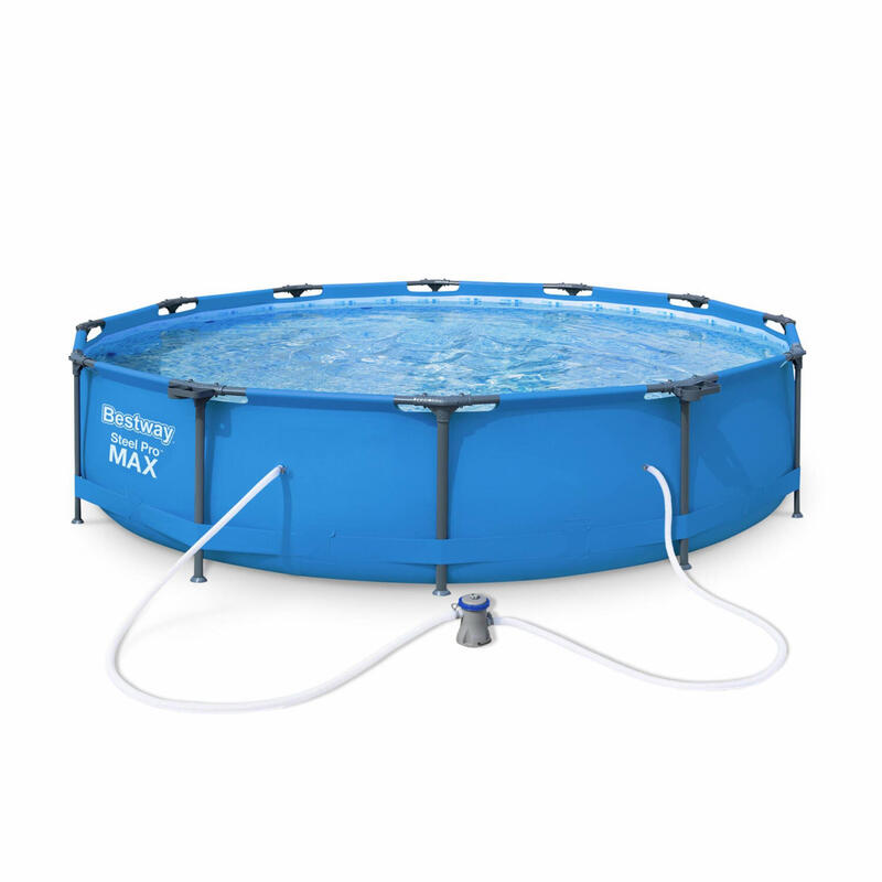 Piscine tubulaire  - Opalite bleue - piscine ronde Ø3,6m avec pompe de
