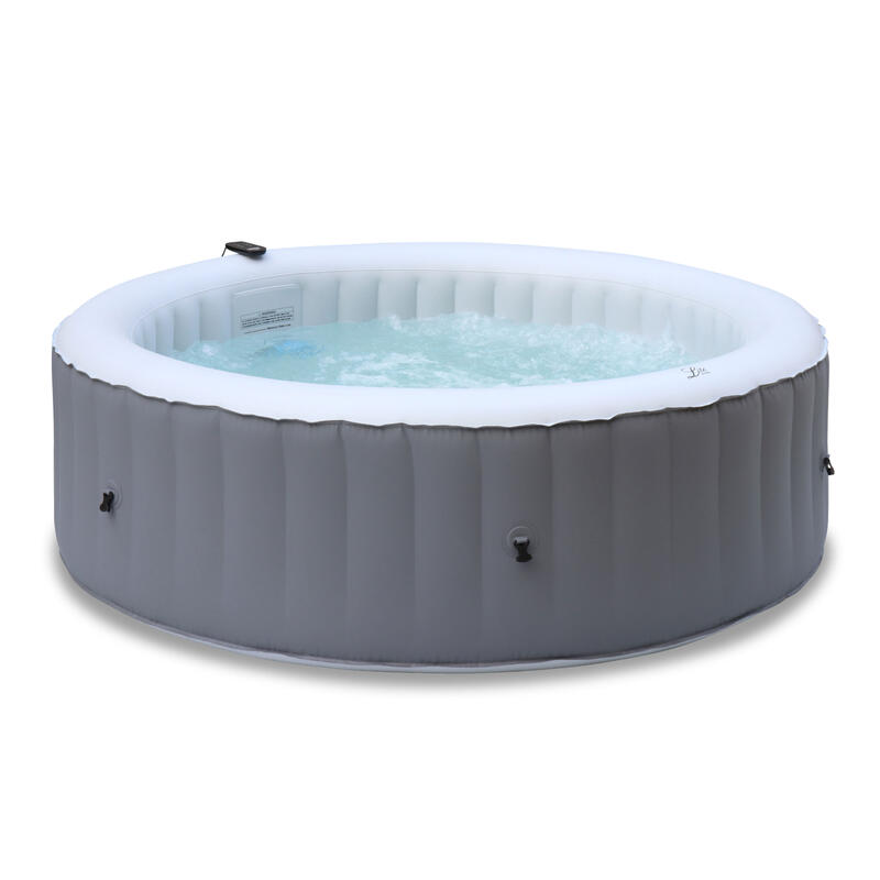 Spa gonflable rond – Kili 6 gris - 6 personnes, pompe, chauffage, gonfleur,