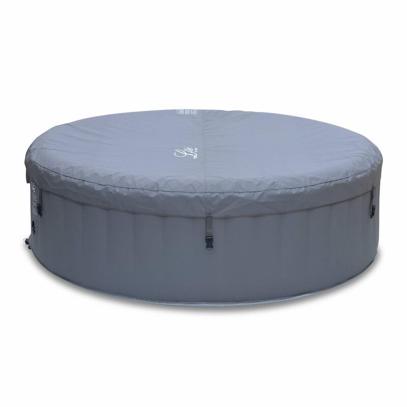 Spa gonflable rond – Kili 6 gris - 6 personnes, pompe, chauffage, gonfleur,