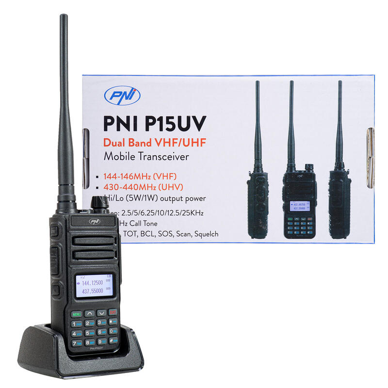Radio portabila VHF/UHF PNI P15UV dual band, 144-146MHz/430-440Mhz, 999CH, cu ac