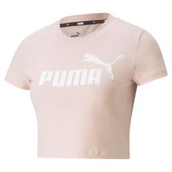 Camiseta de Manga Corta Mujer Puma Essentials Slim Logo Rosa