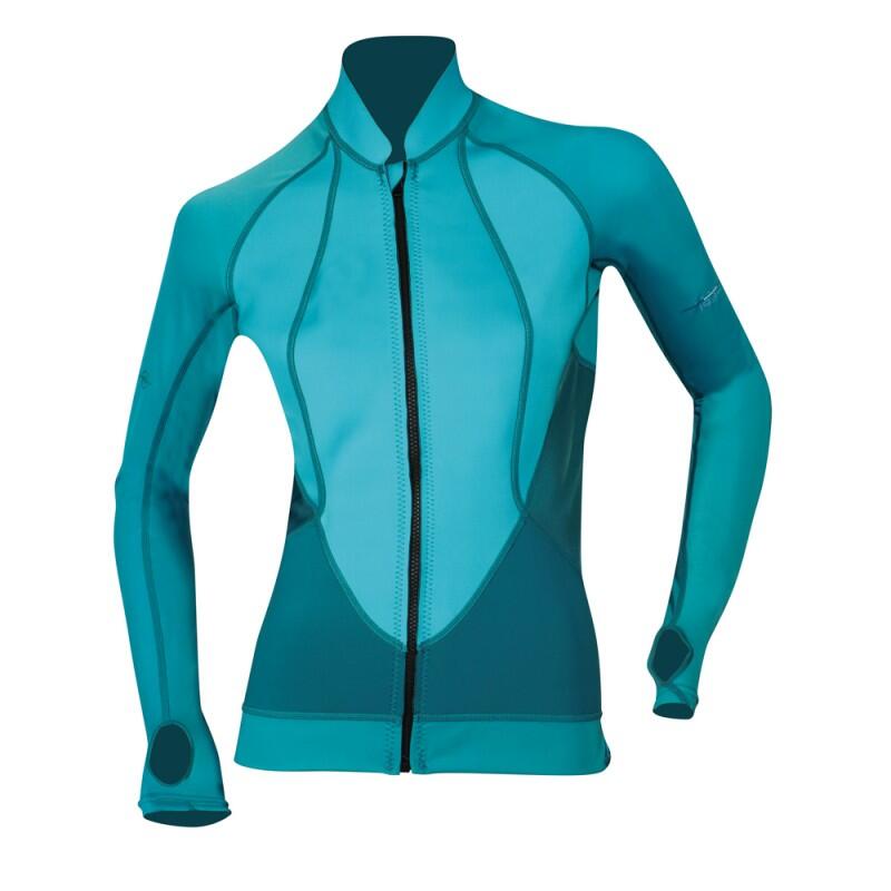 ATOLL LADIES ZIPPED VEST 2MM WETSUIT TOP - BLUE