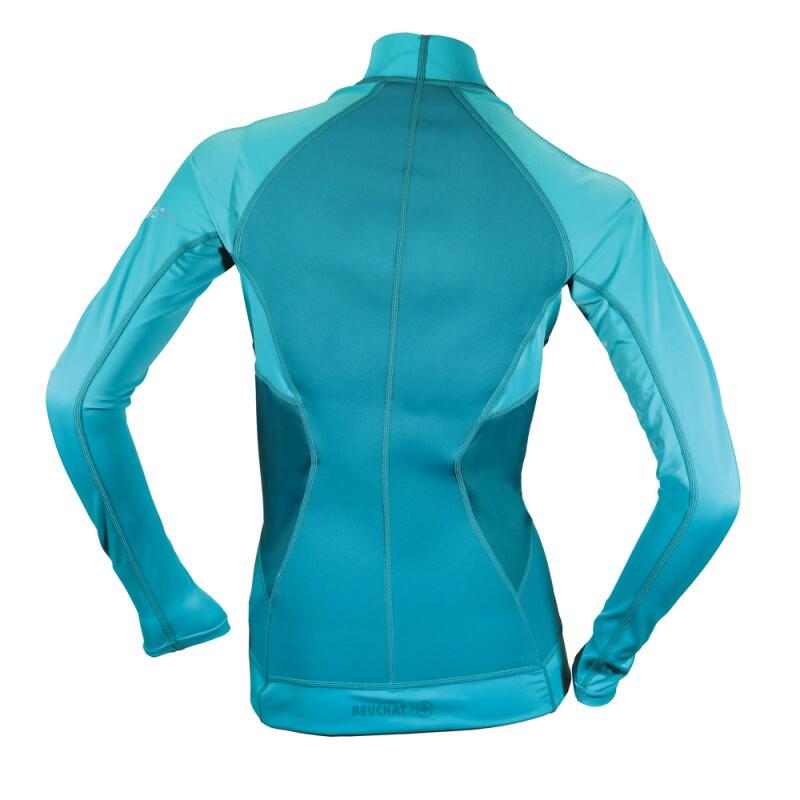 ATOLL LADIES' VEST 2MM ZIPPED LONG SLEEVE WETSUIT TOP - BLUE