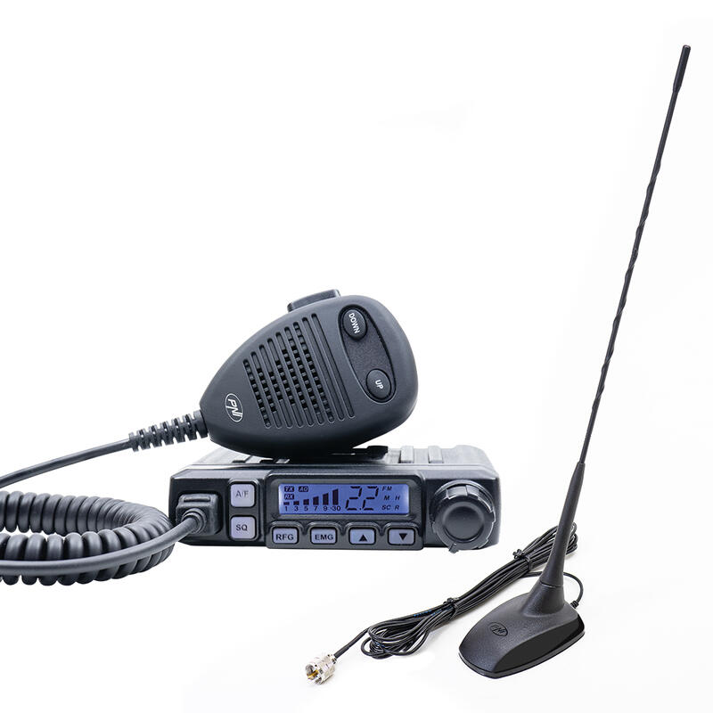 Rádio CB PNI Escort HP 7120 ASQ, ganho de RF, 4W, 12V e CB Antena PNI Extra 48