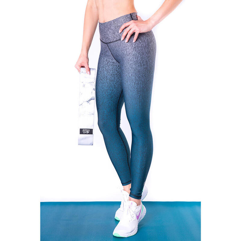 Legginsy sportowe z wysokim stanem na fitness damskie 2skin OCEAN OMBRE