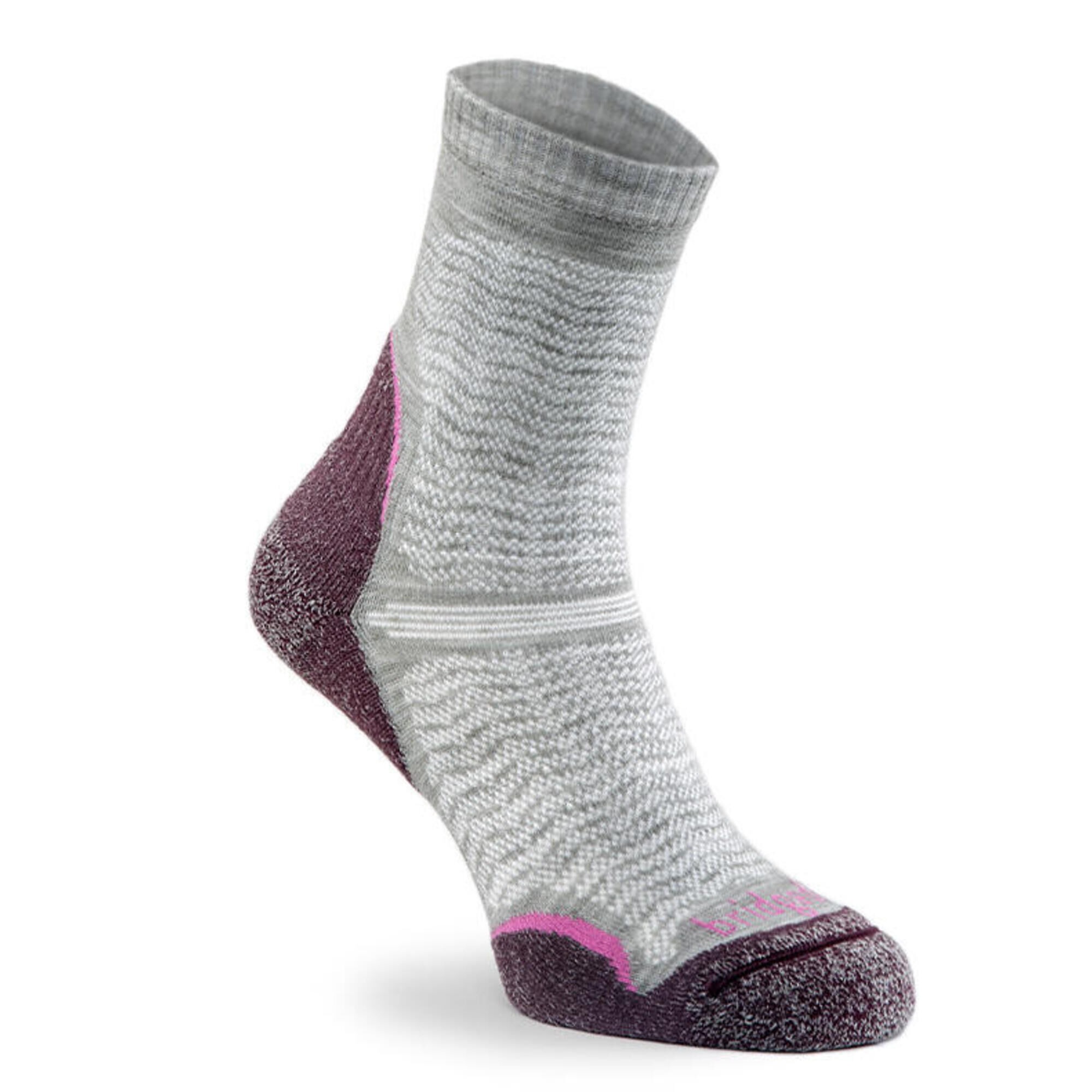 BRIDGEDALE HIKE Ultralight T2 Merino Performance Pattern Crew Women's - Aubergine