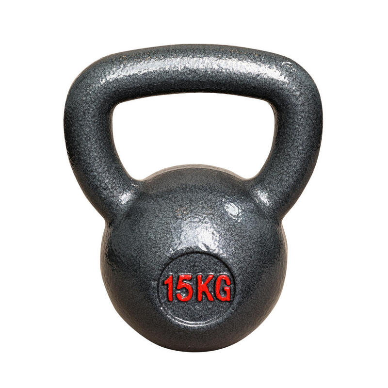 Kettlebell en fonte - 15 kg pour le fitness et la musculation