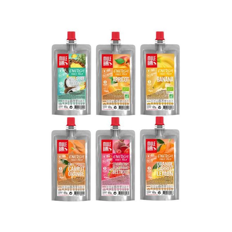 Pack découverte pulpes - 6 pulpes de fruits - Véganes - 65g