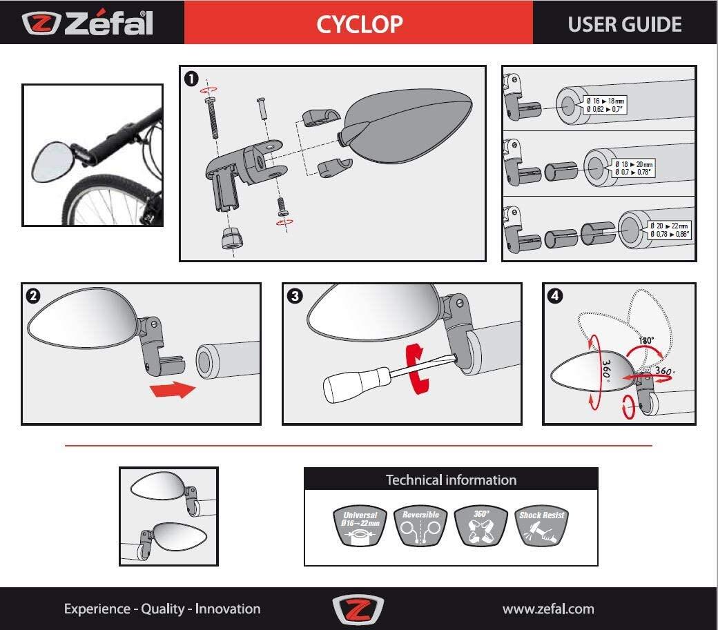 Zefal Cyclop Road Bike Cycle Mirror 5/5